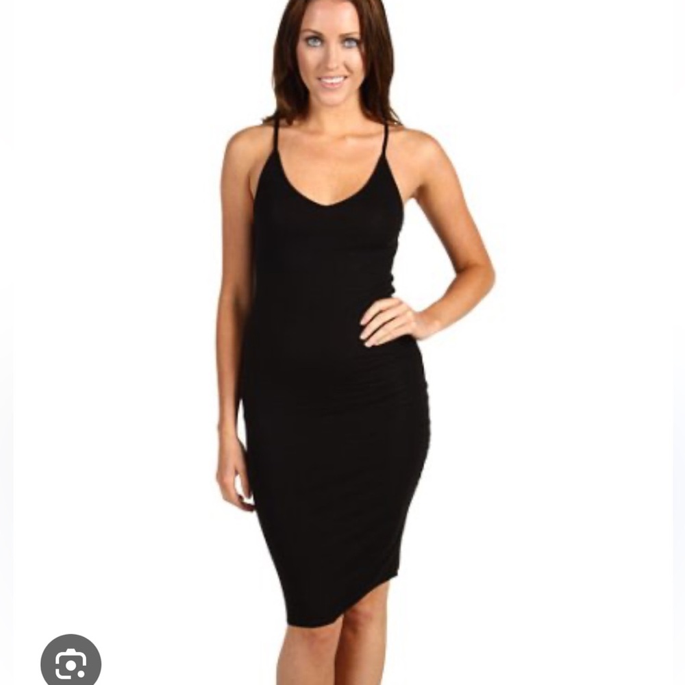 BCBG MaxAzria Kimmie Ribbed Racerback Slip Dress Black
